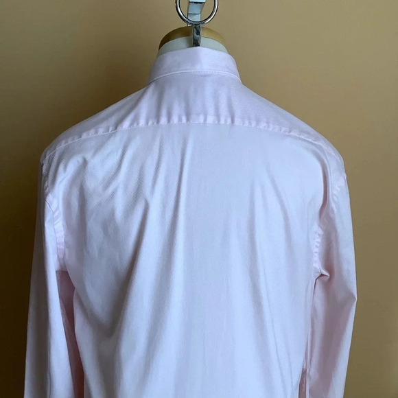 ZARA Pink Textured Button Down Shirt Size M Slim Fit - Picture 6 of 15